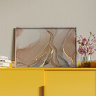 Quadro Decorativo Abstrato Trio Mix Com Moldura Prata - 150x8