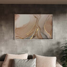 Quadro Decorativo Abstrato Trio Mix Com Moldura Prata - 150x8
