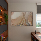 Quadro Decorativo Abstrato Trio Mix Com Moldura Prata - 180x1