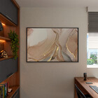 Quadro Decorativo Abstrato Trio Mix Com Moldura Preto - 90x60