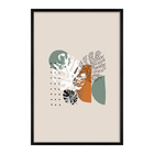 Quadro Decorativo Abstrato Tropical II Preto com Vidro 40x60cm Arte Própria