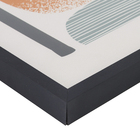 Quadro Abstrato Tropical Preto com Vidro 40x40cm Arte Própria