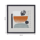 Quadro Abstrato Tropical Preto com Vidro 40x40cm Arte Própria