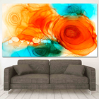 Quadro Decorativo Abstrato Turbilhão Em Tons Quentes - 200x13