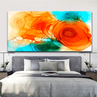 Quadro Decorativo Abstrato Turbilhão Em Tons Quentes  - 180x1