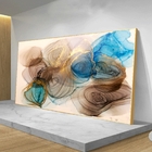 Quadro Decorativo Abstrato Turbilhões Com Moldura Dourada 90x