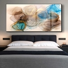 Quadro Decorativo Abstrato Turbilhões Com Moldura Preta E Vid
