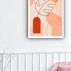 Quadro Decorativo Abstrato Vaso Folha Sol  - 70x50cm Moldura