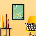 Quadro Decorativo Abstrato Verde Ondas 45x34cm A3 (45 X 34)