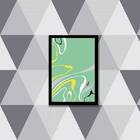 Quadro Decorativo Abstrato Verde Ondas 45x34cm A3 (45 X 34)