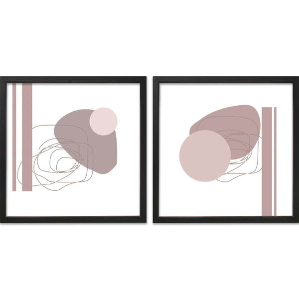 Quadro Decorativo Abstrato Xvi Moldura Sem Vidro Marrom