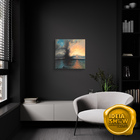 Quadro Decorativo Abstratos Natureza Azul Mar Sala 60x60cm