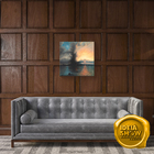 Quadro Decorativo Abstratos Natureza Azul Mar Sala 60x60cm