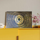 Quadro Decorativo Abstratro Olho Com Moldura E Vidro Prata -