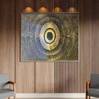 Quadro Decorativo Abstratro Olho Com Moldura E Vidro Prata -