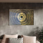 Quadro Decorativo Abstratro Olho Com Moldura E Vidro Prata -