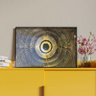 Quadro Decorativo Abstratro Olho Com Moldura E Vidro Preto -