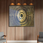 Quadro Decorativo Abstratro Olho Com Moldura E Vidro Preto -