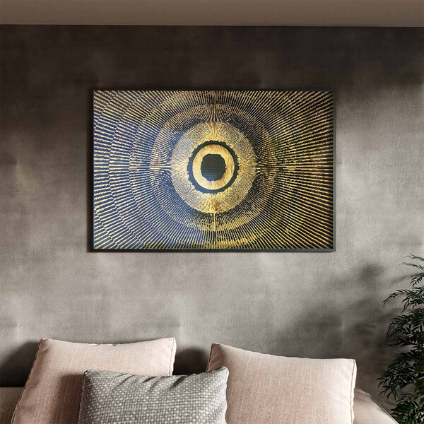 Quadro Decorativo Abstratro Olho Com Moldura E Vidro Preto -