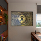 Quadro Decorativo Abstratro Olho Com Moldura E Vidro Preto -