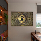 Quadro Decorativo Abstratro Olho Com Moldura Prata - 200x120