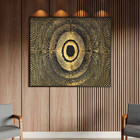 Quadro Decorativo Abstratro Olho Com Moldura Preto - 120x60 Cm