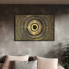 Quadro Decorativo Abstratro Olho Com Moldura Preto - 120x80 Cm