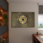 Quadro Decorativo Abstratro Olho Com Moldura Preto - 150x100