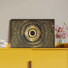 Quadro Decorativo Abstratro Olho Com Moldura Preto - 200x120