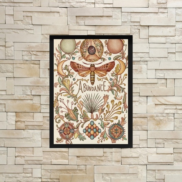 Quadro Decorativo Abundância 45x34cm Moldura:madeira Branca