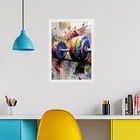 Quadro Decorativo Academia - Halter Aquarela 24x18cm - Com Vi