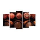 Quadro Decorativo Adega   Vinho 5 Peças Para Sala  Quarto