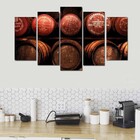Quadro Decorativo Adega   Vinho 5 Peças Para Sala  Quarto