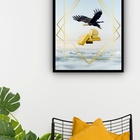 Quadro Decorativo Águia Barras Ouro Financeiro  - 70x50cm Mol