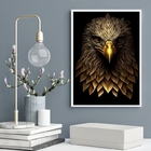 Quadro Decorativo Águia Dourada 45x34cm - Com Vidro Moldura:m