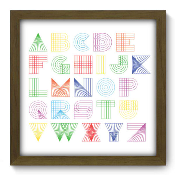 Quadro Decorativo - Alfabeto - 33cm X 33cm - 081qdrm
