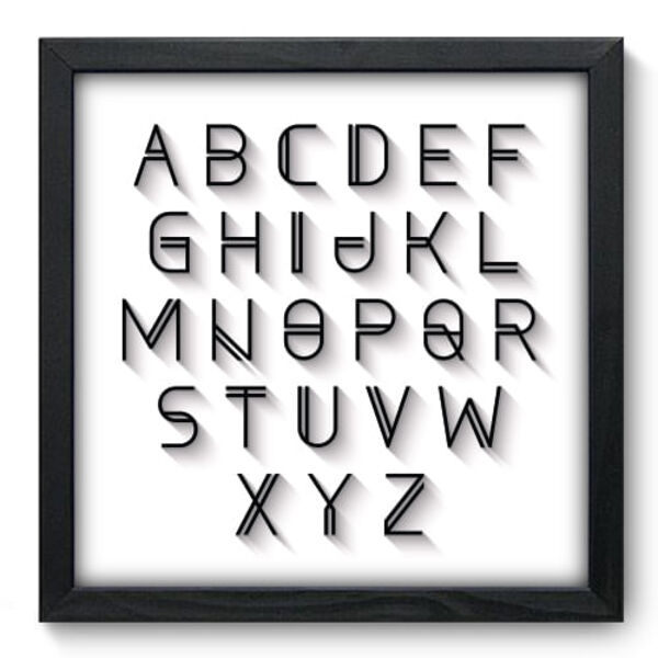 Quadro Decorativo - Alfabeto - 33cm X 33cm - 086qndbp