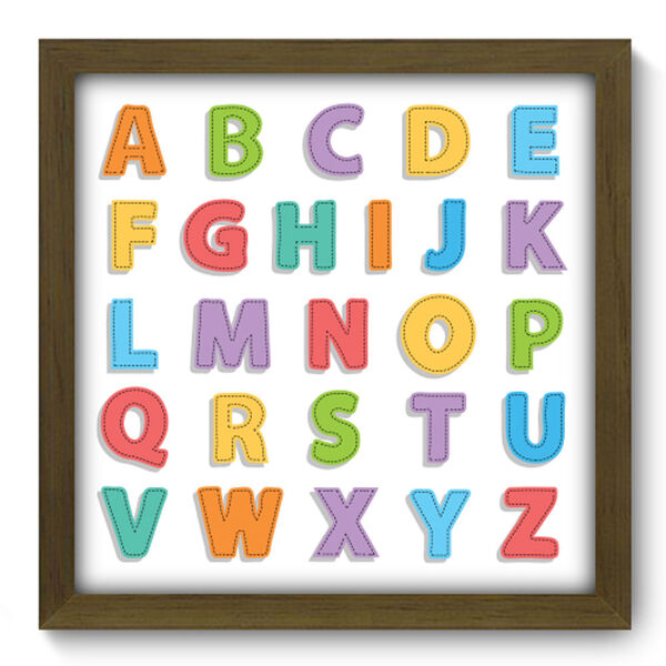 Quadro Decorativo - Alfabeto - 33cm X 33cm - 114qdim