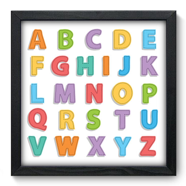 Quadro Decorativo - Alfabeto - 33cm X 33cm - 114qdip