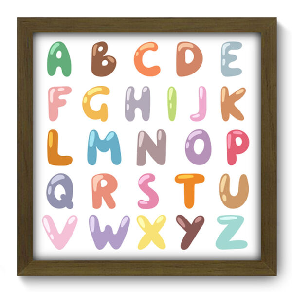 Quadro Decorativo - Alfabeto - 33cm X 33cm - 116qdim