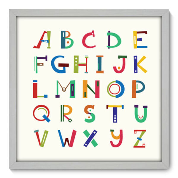 Quadro Decorativo - Alfabeto - 50cm X 50cm - 087qndcb