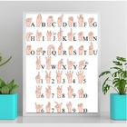 Quadro Decorativo Alfabeto De Libras 24x18cm Moldura:madeira