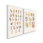 Quadro Decorativo Alfabeto Didático Infantil Com 2 Telas 60x9