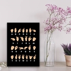Quadro Decorativo Alfabeto Em Libras 33x24cm Moldura:madeira