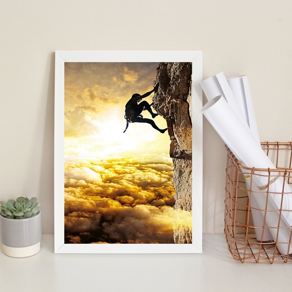 Quadro Decorativo Alpinismo Fotografia 45x34cm - Com Vidro Mo