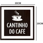 Quadro Decorativo Alto Relevo Cantinho Do Café Em Mdf Preto