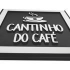 Quadro Decorativo Alto Relevo Cantinho Do Café Em Mdf Preto