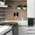 Quadro Decorativo Alto Relevo Hora Do Café Em Mdf Preto 1324