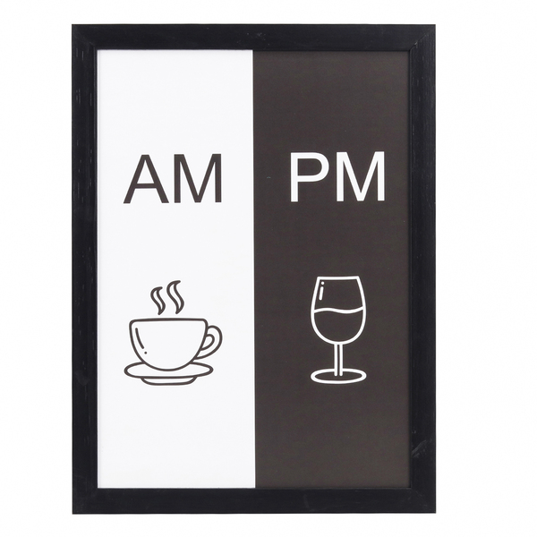 Quadro Decorativo Am/pm Branco 27x37cm