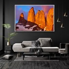 Quadro Decorativo Amanhecer Em Torres Del Paine Com Moldura E